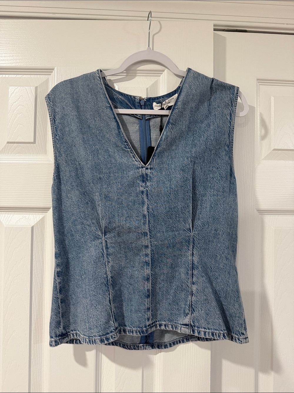 rag & bone “Ava” light blue denim top with tags
